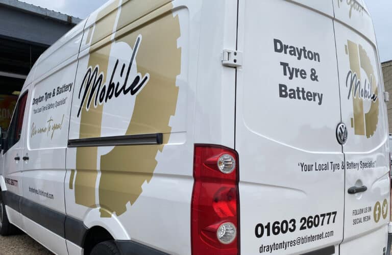 Drayton Tyre & Battery Van Graphics